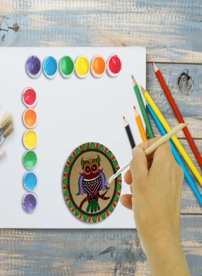 LET'S DIY مجموعة أدوات الرسم مادوباني للأطفال - قواعد أكواب شاي مع حامل - مجموعة حرف يدوية بتصميم بومة مُحدد مسبقًا، فنون وحرف للأطفال، مجموعة رسم، عبوة هدايا إبداعية - Image 4